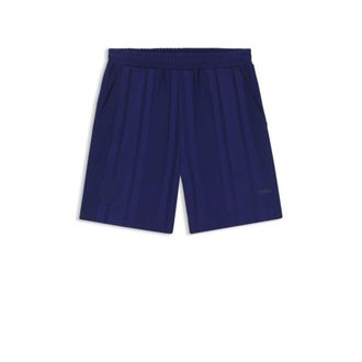 BOSS Cotton-jersey shorts with matte and lustrous stripes