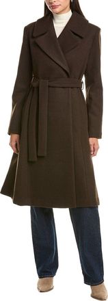 CeCe by Cynthia Steffe Bow Back Belt Double-Breasted Wrap Coat
