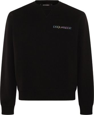 Dsquared2 Black Multicolour Cotton Sweatshirt
