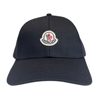 Moncler Baseballpet van katoengabardine - Heren - Accessoires - Zwart - Maat: ONE Size Katoen