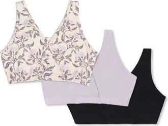 Everly Grey Paisley During & After 3-Piece Maternity/Nursing Sleep Bras in Poppy at Nordstrom, Size X-Large D