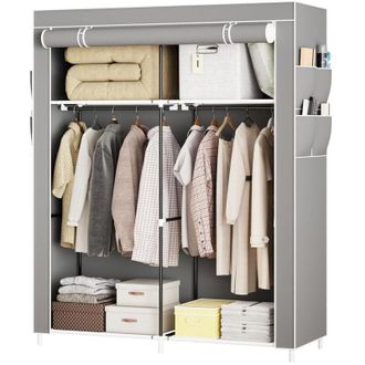 Trade Shop Trade Shop - Armadio Portatile En Tela Organizer Pieghevole With Mensole 2 Binaries To Append You