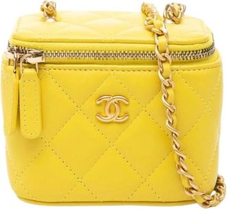 Chanel Pre-owned Vintage Mini Crossbody Bag - Dames - Vintage Mini Tas - Geel - ONE Size - Leer - Vintage