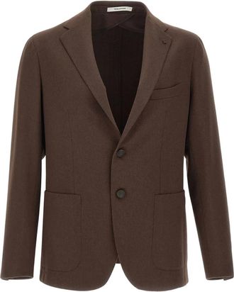 Tagliatore Blazer van kameelwol met gekerfde revers - Bruin