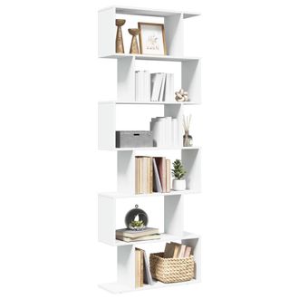 Berkfield Home Room Divider Bookcase 6-Tier White 70x24x193 cm Engineered Wood | Size: 70 x 24 x 193 cm