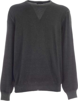 Paolo Fiorillo Paricollo M/L Trui - Heren - Ronde hals truien - Groen - 2XL - Wol - Truien & Vesten