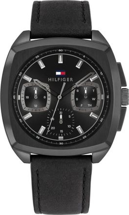 Tommy Hilfiger Apollo - Heren - Horloges - Zwart - ONE Size - Leer - Accessoires