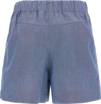 Moncler Womens Blue Cotton Bermuda Shorts