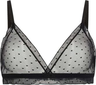 John Richmond BH met polka dot tone sur ton - Dames - BHs - Zwart - M - Ondergoed