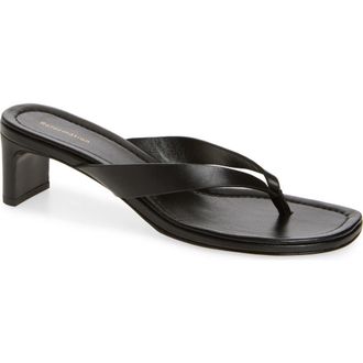Reformation Jessie Block Heel Sandal in Black Leather at Nordstrom, Size 5.5