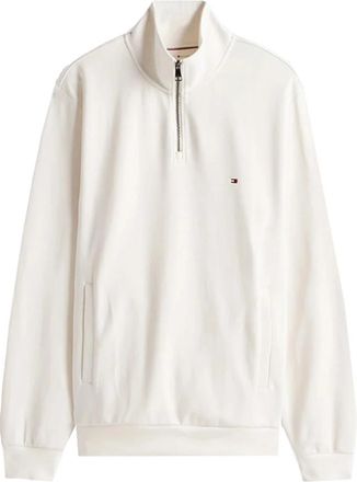 Tommy Hilfiger Intechno Knit Quarter-Zip Sweatshirt - Heren - Vesten met rits - Wit - XL - Katoen - Hoodies & sweatvesten