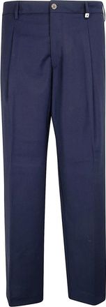 Myths Wollen pantalon met persplooi - Heren - Straight fit broeken - Blauw - M - Wol - Broeken