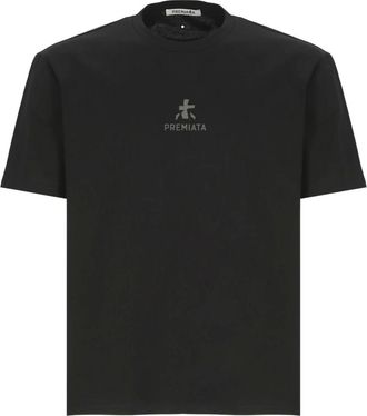 Premiata Tops, Heren, Zwart, S, Katoen, Katoenen T-shirt
