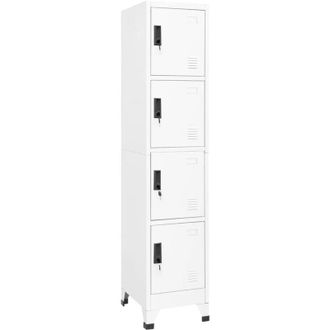 vidaXL Armadietto con Serratura Bianco 38x45x180 cm in Acciaio - Vidaxl