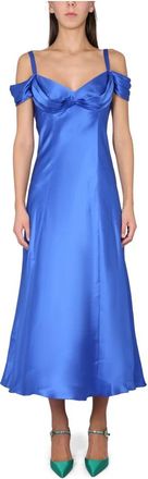 Alberta Ferretti Off-the-shoulder jurk - Dames - Feestkleedjes - Blauw - L - Kleedjes