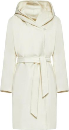 Max Mara Witte Jassen voor Vrouwen - Dames - Jas met riem - Wit - 2XS - Jassen