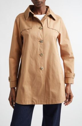 Herno A-Line Cotton Trench Coat in 2720 Taupe at Nordstrom, Size 10 Us