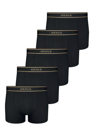 Siksilk Mens Black Pack of 5 Boxer Shorts XXL