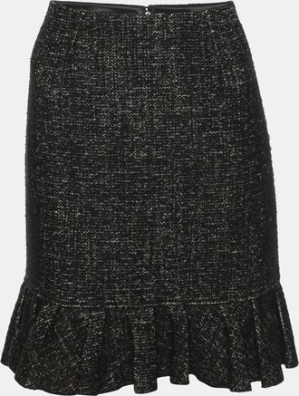 Paule Ka Grey Tweed Flared Mini Skirt