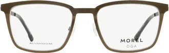 MOREL 10205O Aluminum Rectangle Frame Eyeglasses - Brown