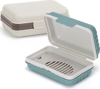 OEM 2 Jaboneras Con Tapa, Jabonera De Viaje Port&aacute;til Con Bandeja Antigoteo, Jabonera Viaje Impermeable Prueba Fugas Ducha Exteriores (verde Blanco)