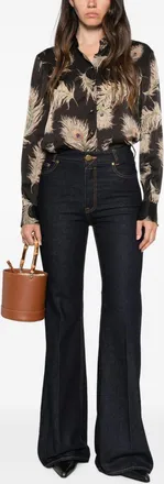 Zimmermann Stretch Denim Flared Jeans - Black