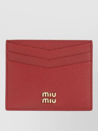Miu Miu textured leather card holder slim design