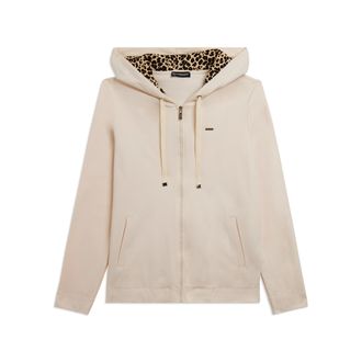 Freddy Felpa con Zip e Cappuccio Fodera Animalier