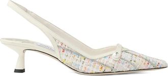 Jimmy Choo London 45mm Amita pumps - women - Fabric/Calf Leather/Calf Leather - 36,5 - White