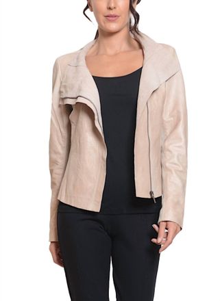 Cigno Nero Womens Lene Leather Jacket In Cashmere