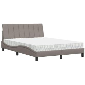 vidaXL Vidaxl - Cama Con Colch&oacute;n Tela Gris Taupe 120x200 Cm