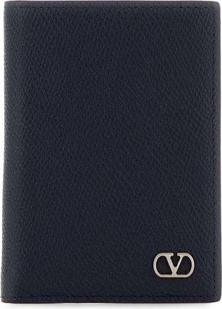 Valentino Garavani Midnight Blue Leather Card Holder