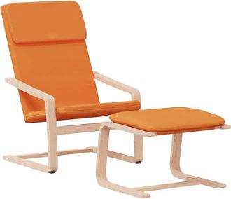 vidaXL Sill&oacute;n De Relax Con Taburete Tela Amarillo Oscuro Vidaxl