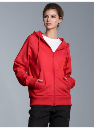 Trigema Sweatjacke TRIGEMA TRIGEMA Sweatjacke mit Kapuze, Damen, Gr. 4XL, rot (vulcano), 70% Baumwolle, 30% Polyester, Basic, Sweatjacken Sweatjacke