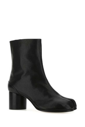 Maison Margiela Womens Black Leather Tabi Ankle Boots T8013 Stivali