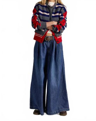 Free People Scout Wide Leg Jeans In Deep Indigo