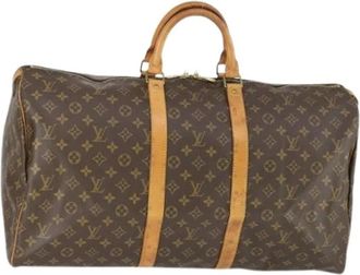 Louis Vuitton Pre-owned Weekend Bags, female, Brown, Size: ONE SIZE Pre-owned Canvas Weekend Bag