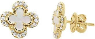 Sabrina Designs 14K 1.26 Ct. Tw. Diamond & Mother Of Pearl Earrings