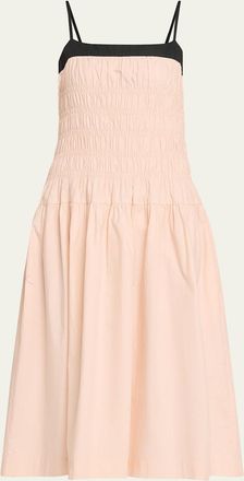 Ciao Lucia Rossella Smocked Cotton Midi Dress
