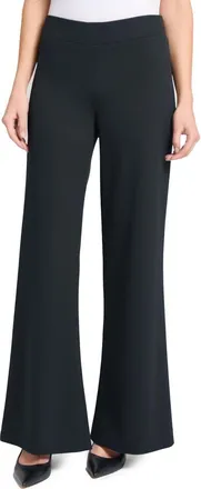Ming Wang Deco Wide Leg Stretch Crepe Pants in Black at Nordstrom, Size Xx-Small