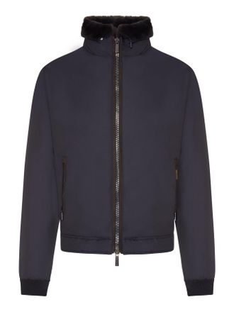 Moorer TECHNICAL FABRIC BOMBER JACKET WITH FUR COLLAR - Moorer - Man