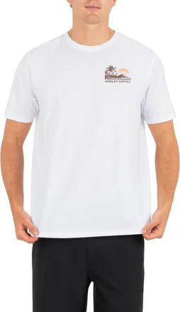 Hurley Island Scape Cotton Graphic T-Shirt in White at Nordstrom, Size X-Large
