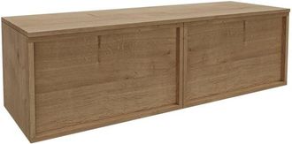 Saniclass Holz Frame Badkamermeubelset - 140x45x40cm - topblad - zonder kraangaten - 2 lades - Eiken Natural