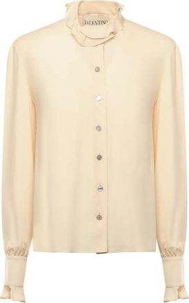 Valentino Garavani Georgette Blouse - Dames - Overhemden - Beige - S - Overhemden