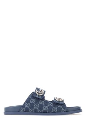 Gucci Printed Denim Slippers