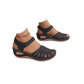 Generic Orthopedic Sandals for Women 2026 Summer Casual Adjustable Straps Low Heel Walking Sandals with Arch Support Comfortable Wedge Ankle Strap Open Toe Wi