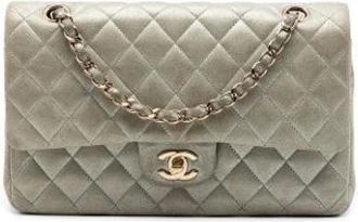 Chanel Pre-owned Classic Flap Bag - Dames - Vintage Schoudertas - Grijs - ONE Size - Leer - Vintage