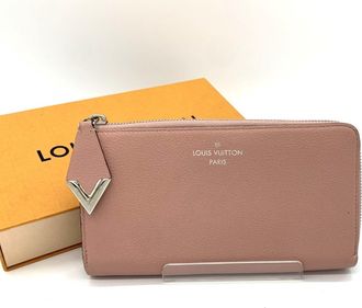 Louis Vuitton Pink Leather Long Wallet (Bi-Fold) (Pre-Owned)