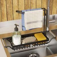 OEM Organizador De Fregadero De Cocina Crezuo Expandible De Acero Inoxidable Con Toallero