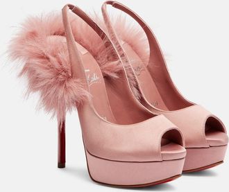Christian Louboutin Marianne 160 cr&ecirc;pe satin peep-toe pumps